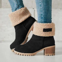 Cargar imagen en el visor de la galería, Women&#39;s Chunky Heel Round Toe Snow Boots
