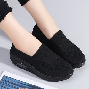 Thick-soled flying woven air cushion women's shoes