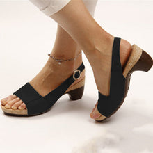 Cargar imagen en el visor de la galería, Shoesmama Women&#39;s Elegant Low Chunky Heel Comfy Sandals
