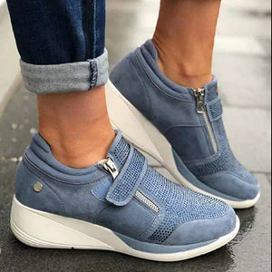 2024 Spring Rhinestone Thick Sole Velcro Casual Sneakers