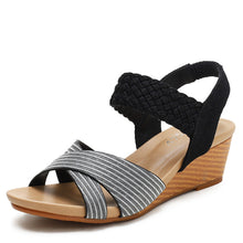 Cargar imagen en el visor de la galería, Women&#39;s summer open toe wedge sandals
