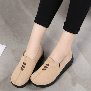 Round toe fly woven mesh thick sole ladies casual shoes