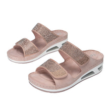 Cargar imagen en el visor de la galería, Women&#39;s Air Cushion Wedge Sandals With Rhinestones
