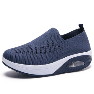 Thick-soled flying woven air cushion women's shoes