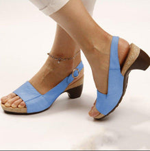 Cargar imagen en el visor de la galería, Shoesmama Women&#39;s Elegant Low Chunky Heel Comfy Sandals
