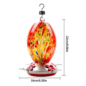 Hummingbird Feeder Hand Blown Glass