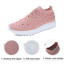 Cargar imagen en el visor de la galería, Libiyi Women&#39;s Crystal Breathable Slip-On Walking Shoes - Libiyi
