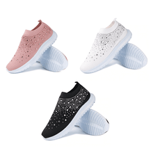 Cargar imagen en el visor de la galería, Libiyi Women&#39;s Crystal Breathable Slip-On Walking Shoes - Libiyi
